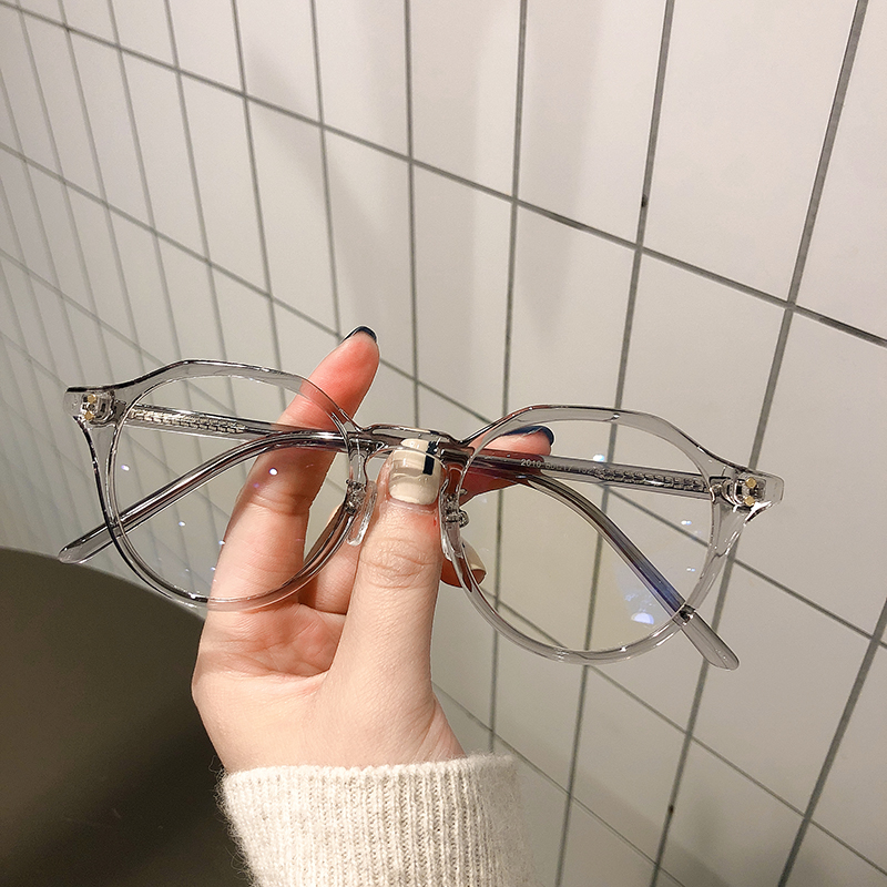 Transparent frame glasses frame female anti-blue light anti-radiation can be equipped with degree myopia glasses Korean version tide round face eye frame male