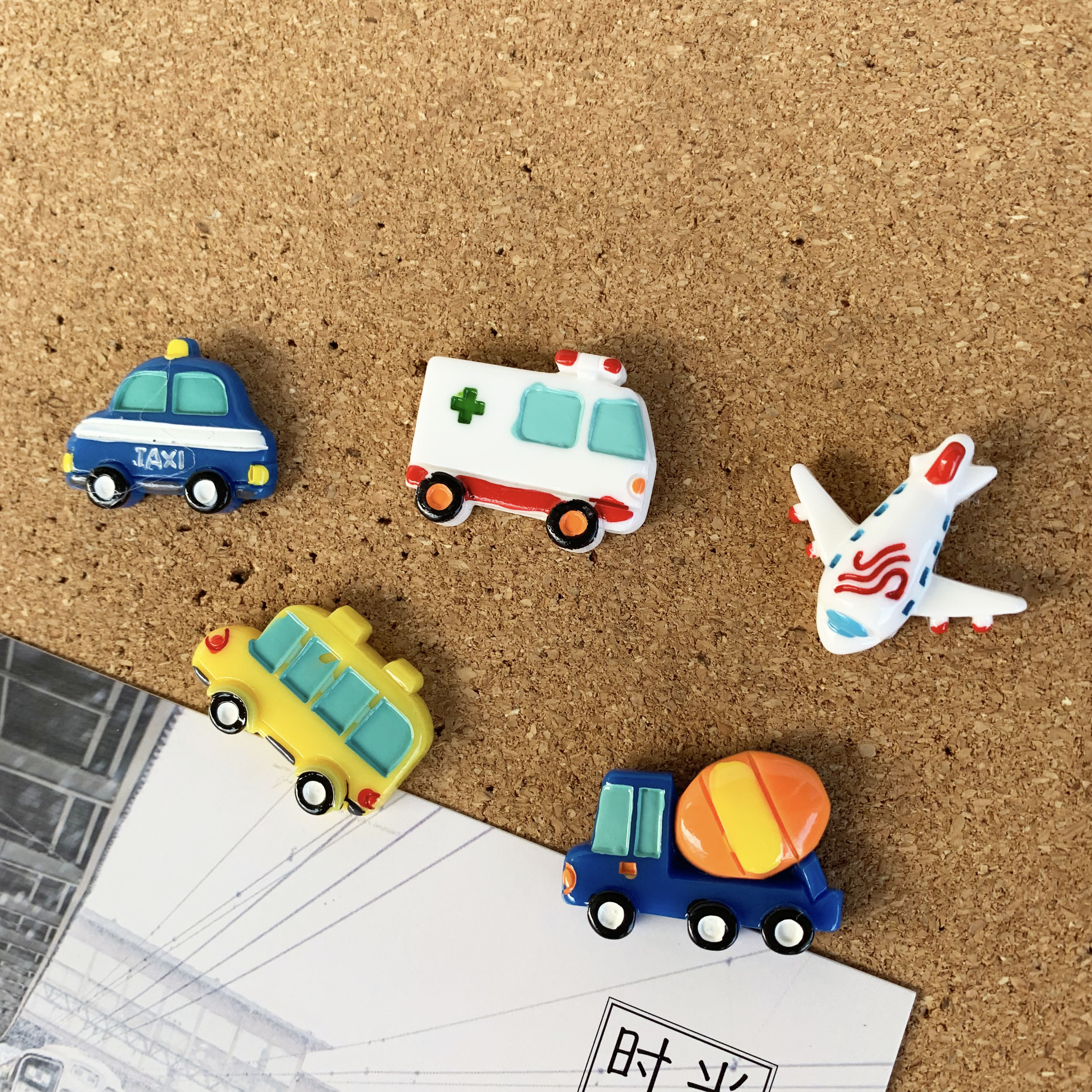 5 vehicles Car plane Creative pushpin Kindergarten photo wall decoration color photo wall felt