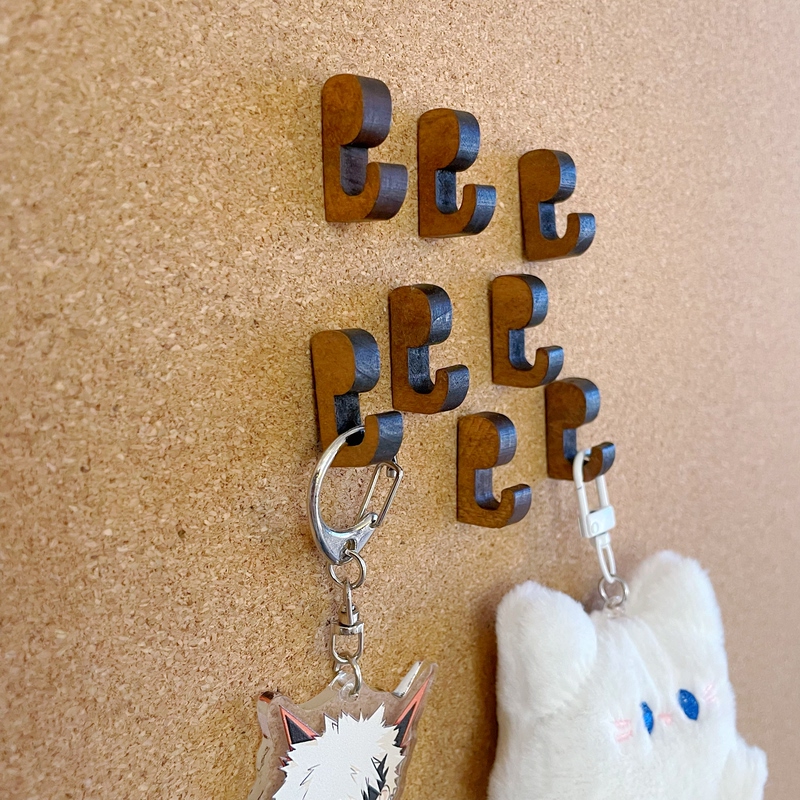 20 Wooden Push Pins in Vintage Color, Solid Wood Thumbtacks for Cork Board, Felt Board, Photo Wall, Necklace Hanging Pins