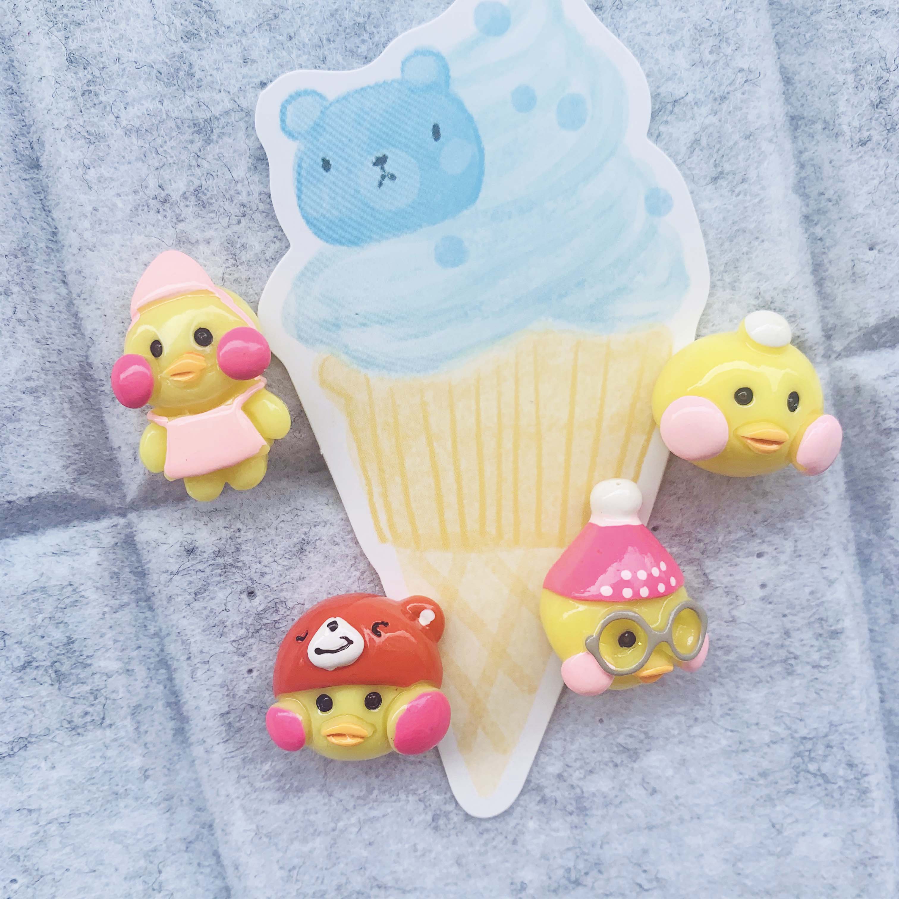 4 glass uric acid duck humbling internet red creativity picture nail cute cartoon expression cork decoration message note post