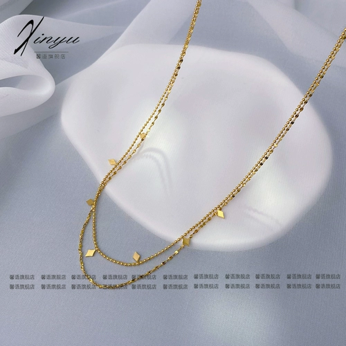 Дизайнерское изысканное ожерелье, короткая цепочка до ключиц из нержавеющей стали, аксессуар, легкий роскошный стиль