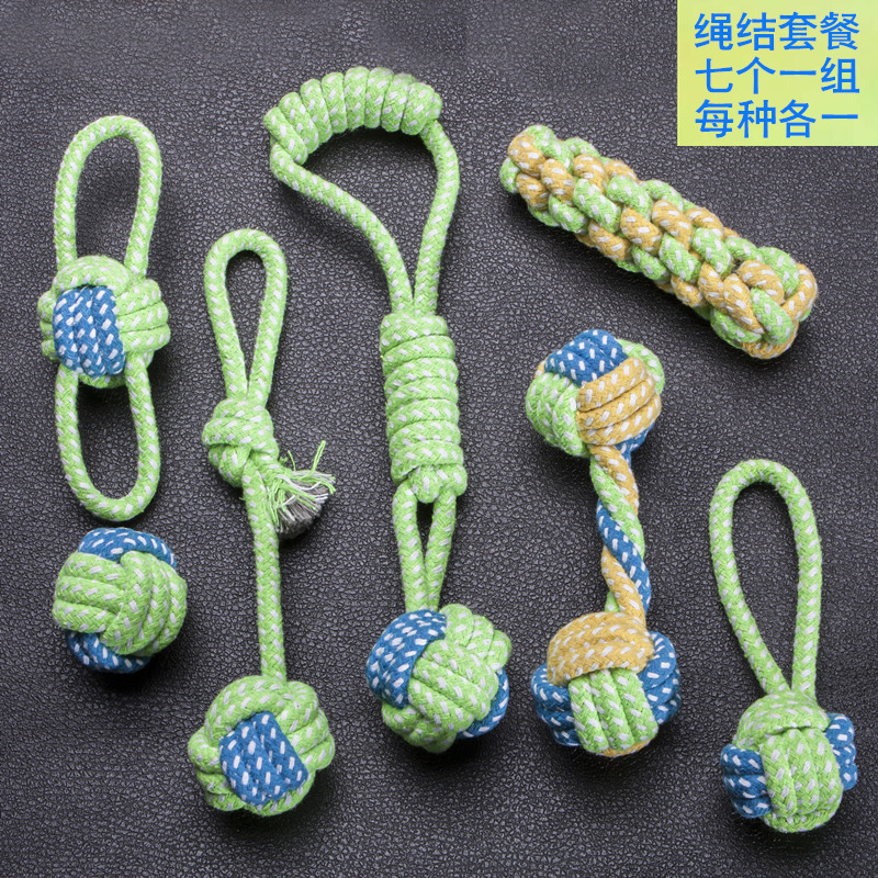 Rope Knot Woven Pet Dog Toy Dog Toy Resistant to bite Tooth Rope Ball Dog Bite Rope Ginosa Moyekhaschi Large Dog