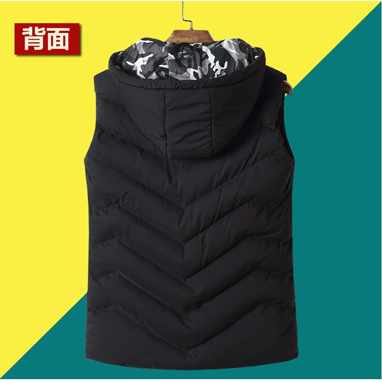 Áo thể thao mùa đông nam vest lỏng cộng với phân bón XL cotton vest dày dày không tay áo khoác thủy triều