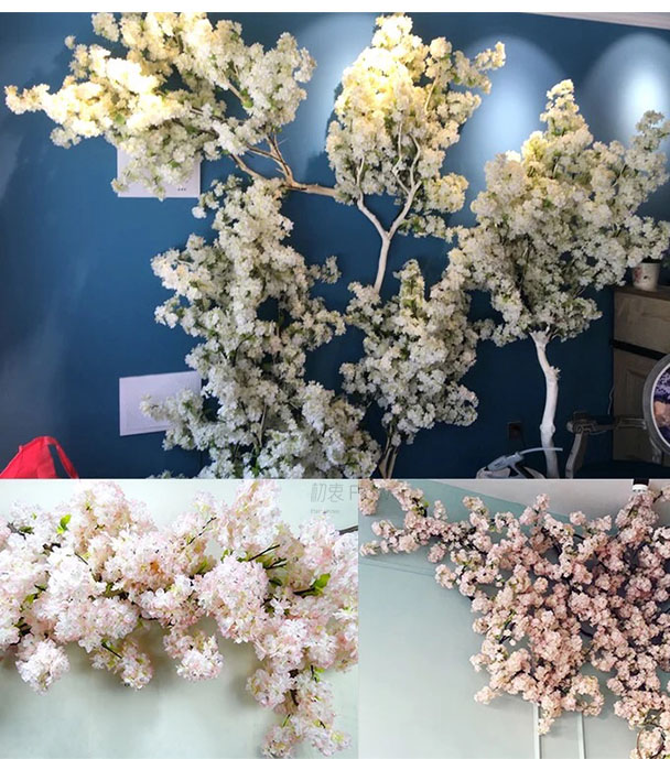 Mô phỏng cây anh đào nhựa mây đám cưới điều hòa không khí trang trí bìa tường bố trí phòng khách trong nhà giả hoa mây - Hoa nhân tạo / Cây / Trái cây đào giả