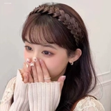 Парик, челка с косичкой изготовленная из настоящих волос, ободок на макушку