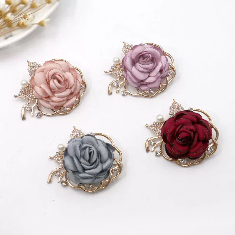 Hàn Quốc trâm vải hai màu hoa corsage phụ kiện phương tây tính khí đơn giản pin áo nịt trang trí bên ngoài phụ nữ - Trâm cài