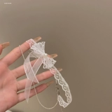 Ожерелье с бантиком, чокер, лента, цепочка до ключиц, аксессуар