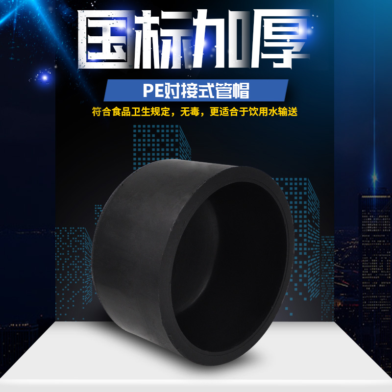 PE pipe fittings connecting pipe cap plug head PE pipe fittings plug - up pipe fittings plug - head