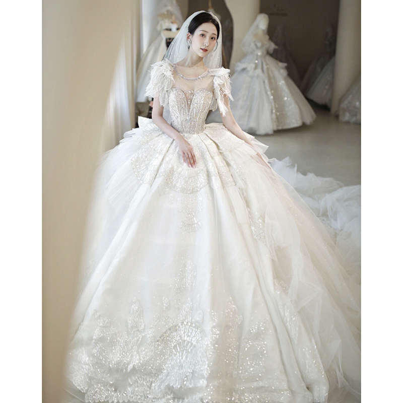 Retro advanced tube top for bride, 2023 collection, suitable for teen, high-end, french style Retro advanced tube top for bride, 2023 collection, suitable for teen, high-end, french style