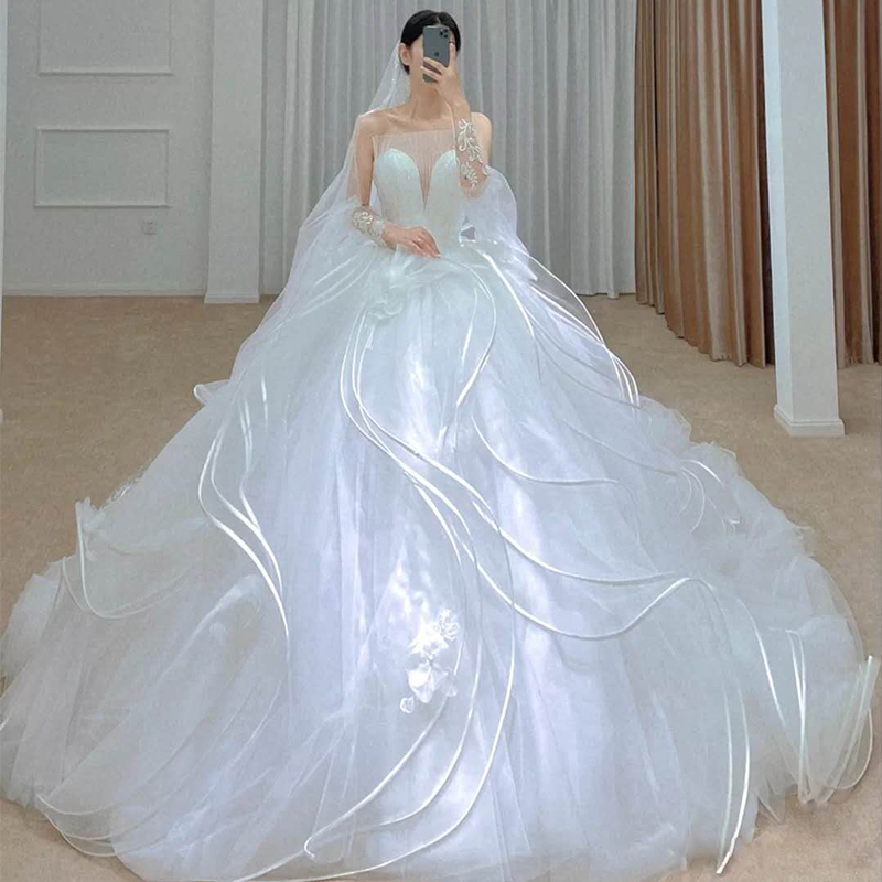 Retro advanced winter tube top for bride for pregnant for princess, 2023 collection, high-end, plus size Retro advanced winter tube top for bride for pregnant for princess, 2023 collection, high-end, plus size