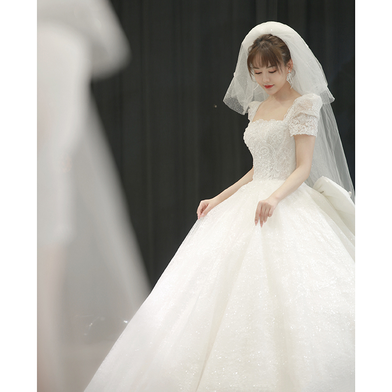 Wedding 2021 new bride's temperament is small, simple and atmospheric, French pregnant woman covering rough arms Luxury trailer Wedding 2021 new bride's temperament is small, simple and atmospheric, French pregnant woman covering rough arms Luxury trailer