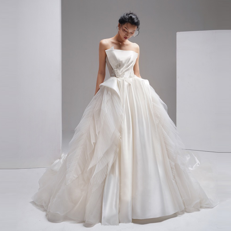 Tube top for bride, 2021 collection, french style, suitable for teen Tube top for bride, 2021 collection, french style, suitable for teen