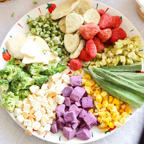 它福 Сублимированные фруктовые и овощные закуски для домашних животных, закуски для собак, овощи, фрукты, клубника, тыквенные зерна, витаминное питание.