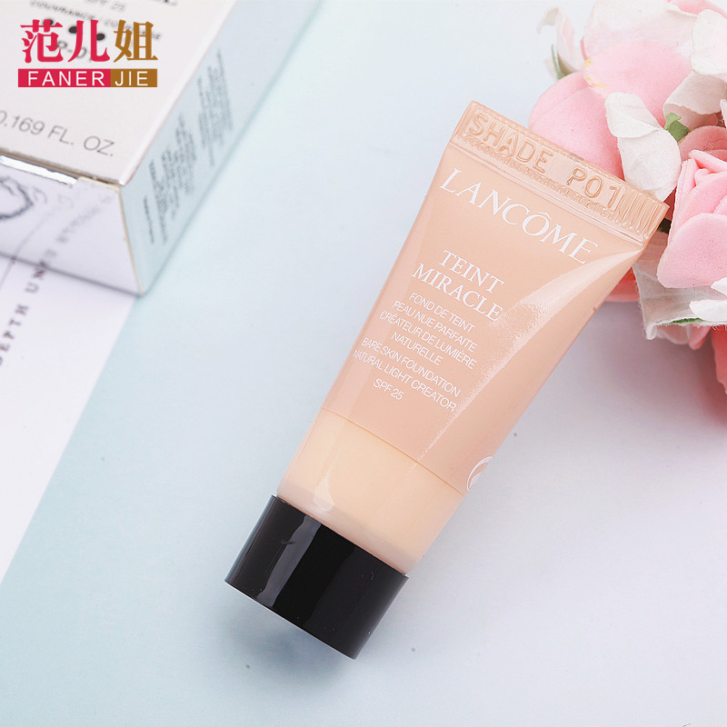 Kem nền dạng lỏng gạc thần kỳ Lancome mới P-01 # SPF25 5ml mẫu nhẹ và giữ ẩm - Nền tảng chất lỏng / Stick Foundation kem nền revlon