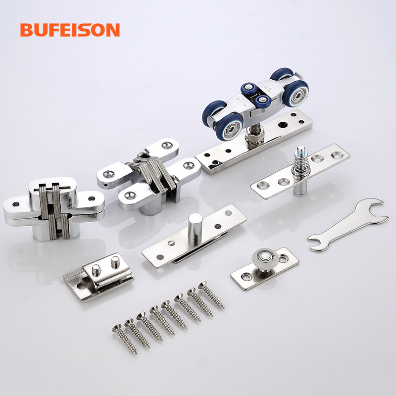 Push-pull folding door crane pulley rotating wheel folding door hardware accessories Hotel mobile partition wall folding door