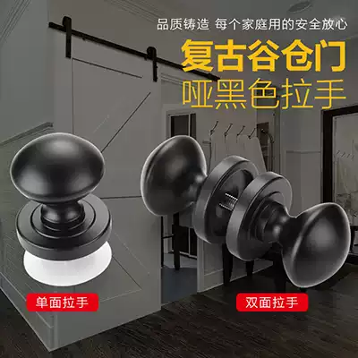 Cang Valley Gate Black Single Hole Handle Modern Simple Nordic Door Handle Solid Wooden Door Glass Door Round Retro Handle