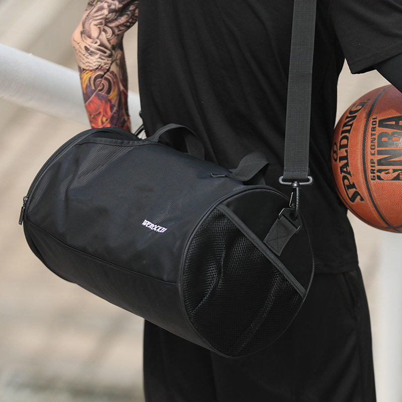 Fitness Bag Male Trumpet Dry Wet Separation Travel Bag Room Cylinder Single Shoulder Inclined Satchel Bag Football Basketball Training Bag