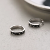 Трендовые серьги, мужское универсальное черное звездное небо, серебро 925 пробы, европейский стиль