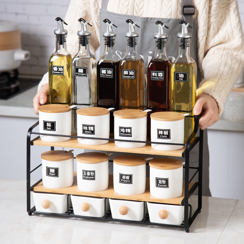 Eurostyle oil jug Three sets of seasoning bottles Anti-leakage Home Kitchen Soy Sauce Bottle Vinegar Bottle Glass Oil Bottle Sauce Bottle