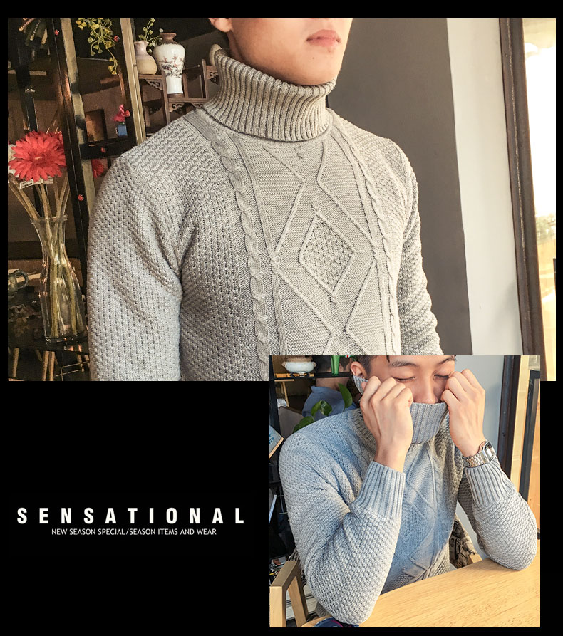 Áo len nam mùa thu và mùa đông của nam giới cộng với áo len cổ tròn dày nhung shop thời trang nam