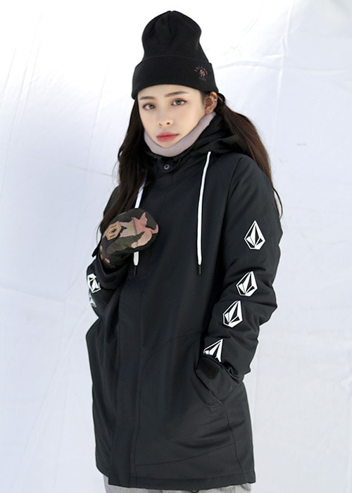 Volcom1920 new ski clothes women's black outdoor feng shui breathable plus cotton warm thin spot