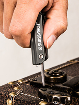 Swiss technology SWISS TECH Creative multi-key ring tool with a combination of small tools with LED
