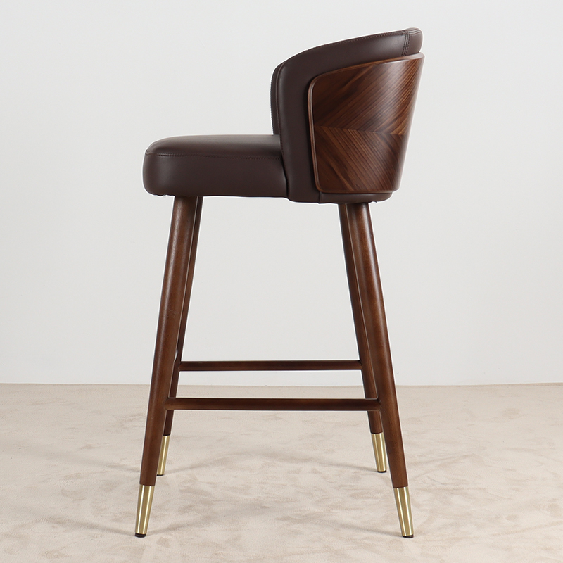 topness Nordic bar stool home bar chair bar modern simple creative solid wood backrest high stool leisure