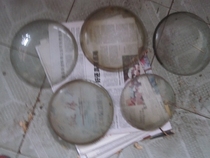 old wood wall clock convex glass