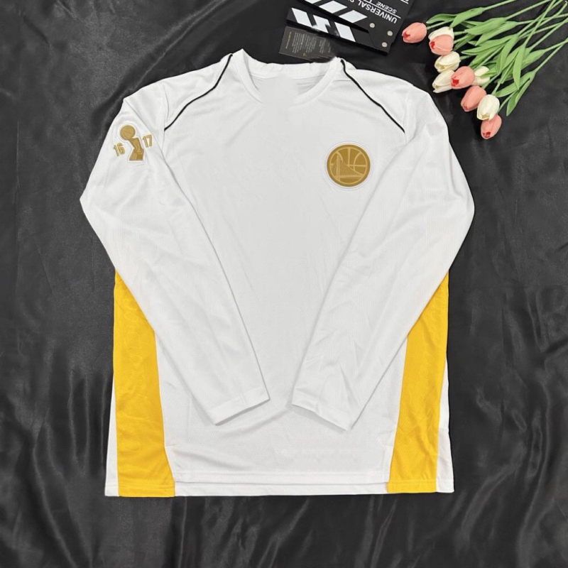 Warriors Warm-Up Jersey, Warriors Championship Long-Sleeve T-Shirt, Embroidered Round-Neck Breathable Quick-Dry Fabric Shooting Training Shirt Warriors Warm-Up Jersey, Warriors Championship Long-Sleeve T-Shirt, Embroidered Round-Neck Breathable Quick-Dry Fabric Shooting Training Shirt