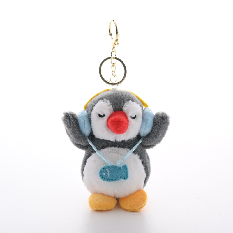 New Quirky Headphone Penguin Plush Toy Doll Bag Pendant Backpack Decoration Couple's Small Gift