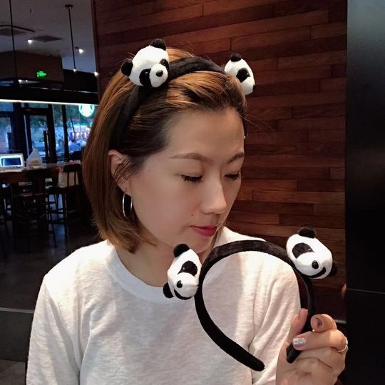 包邮韩国同款毛绒洗脸必用卡通熊猫萌物发箍可爱少女发卡网红头箍