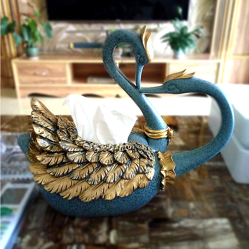 European style creative tissue box Living room coffee table Desktop toilet paper box Napkin paper box Desktop home remote control storage box
