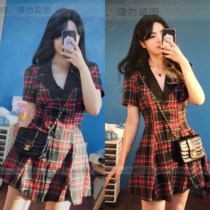 I have spot dollskill beauty CurrentMood plaid one-piece dress retro sister wind star co-star