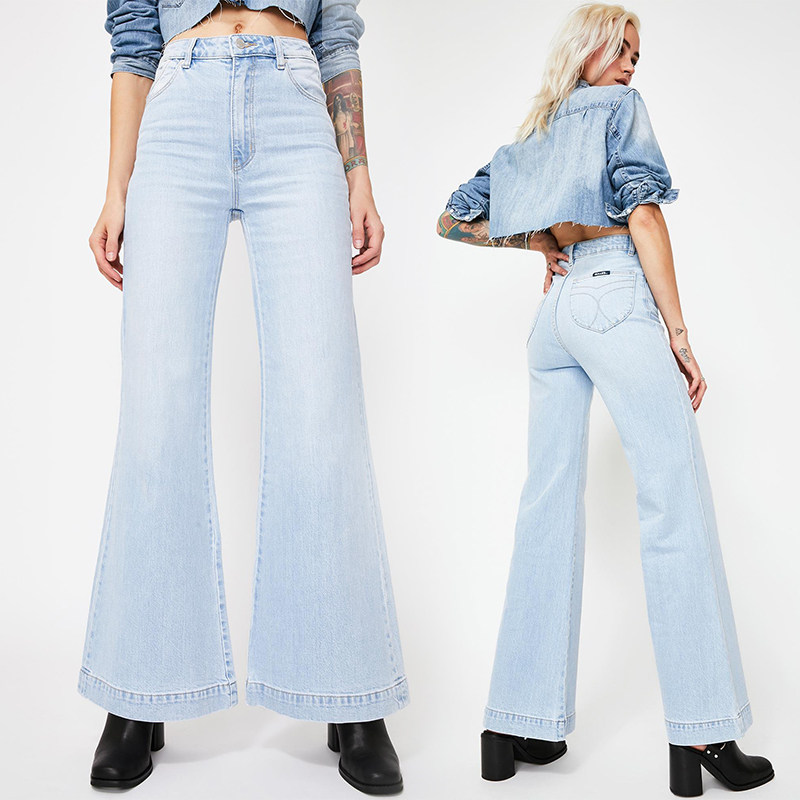 American Rollas casual wide leg pants High waist jeans show leg length