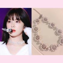 Spot South Korea red velvet Pei Zhuxun Irene flower Flower exquisite necklace choker