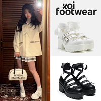 Guoxian Yu Shuxin Jin Caixuan's same style koi footwear rebellious ballet bow tie Mary Jane