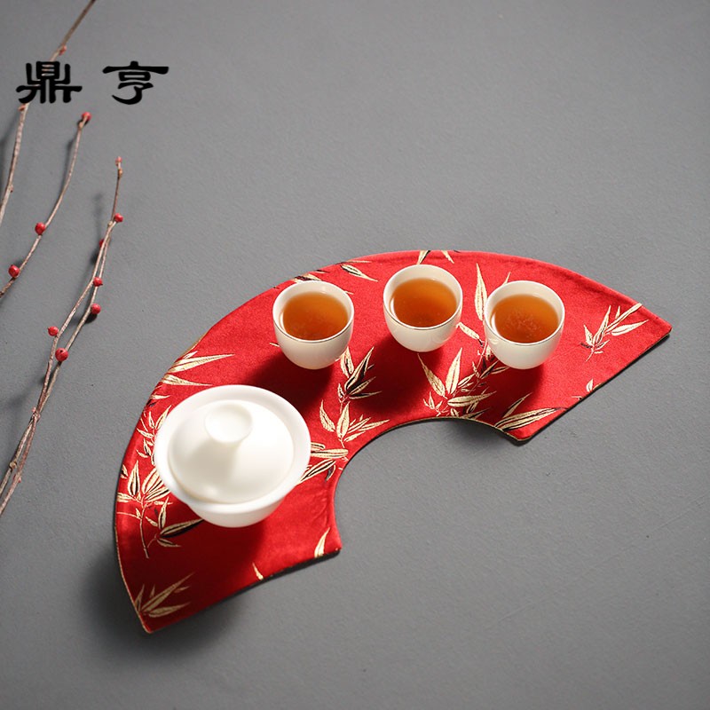 Ding heng cotton and linen tea cup placemat mat mat table mat fan double Chinese wind Chinese style classical girls, a working brocade