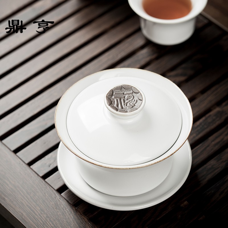 Ding heng kung fu tea set suits for your up tea taking of a complete set of household ceramic celadon teapot teacup tea tureen solid wood