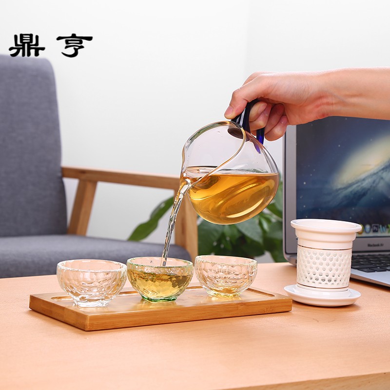 Ding heng fair heat - resistant glass tea cup upset points is kung fu tea set with ceramic filter large tea tea