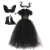 trang phục haloween cho bé Phù Thủy Maleficent Đầm Trẻ Em Halloween Hóa Trình Diễn Trang Phục Bé Gái Đen Cosplay halloween 2022 google Trang phục haloween