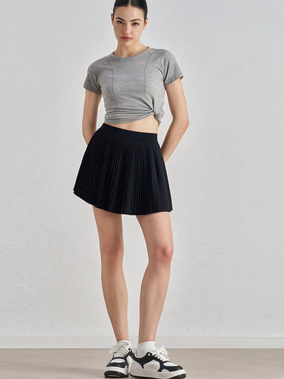 美国运动短裙女新款速干防走光跑步网球百褶裙高腰健身羽毛球短裙