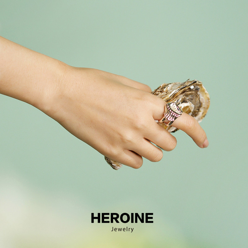 HEROINE Flutter ring Niche design sense simple high-end open index finger ring ins style silver
