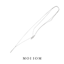 MOI IOM Dust series texture double-layer long necklace 925 sterling silver niche design texture choker