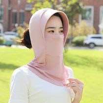 Modal sunscreen mask female sunshade neck protection full face hat shawl veil anti-ultraviolet riding electric car mask