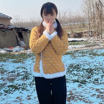 New crushed humpdown thickened Byyear small cotton padded jacket handmade disc button Chinese national wind mesh red cotton clothing Machia Tang suit