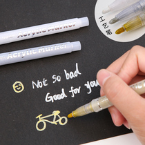 Acrylic marker white high-gloss waterproof non-fading painting special gold silver hand-painted graffiti marker thick