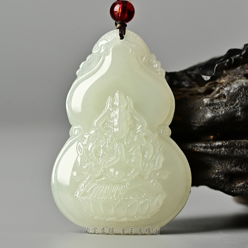 With Tian Yumoto's life Buddha pendant gikuanyu Guanyin jade pendant boy Xiao Wenshu Pian big day such as coming to Jade Buddha female Yupei