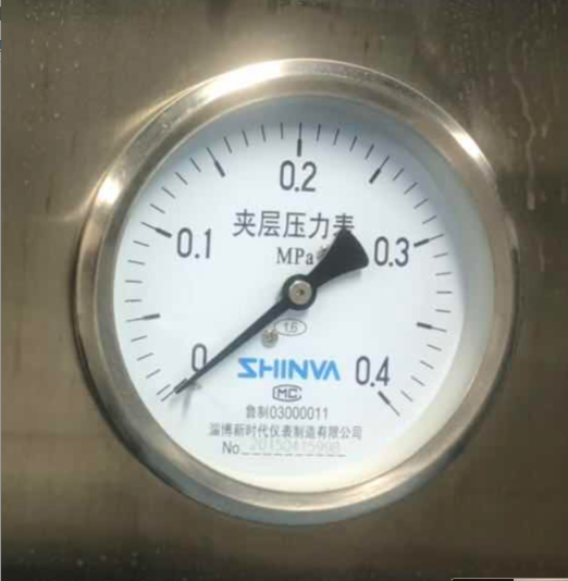淄博新时代圆形夹层压力表0-0.4MPa 316材质山东新华脉动真空配件