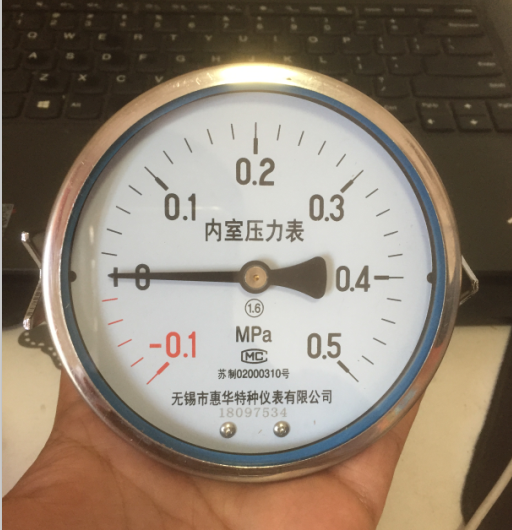 无锡惠华内室压力表-0.1-0.5MPa YZ100 M20*1.5脉动真空灭菌器