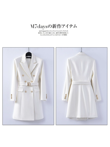 Белый пиджак классического кроя, сексуальное платье, французский стиль, изысканный стиль